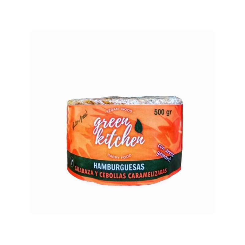 HAMBURGUESA VEGANA DE CALABAZA Y CEBOLLAS